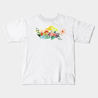 Garden with Colorful Flowers Kids T-Shirt